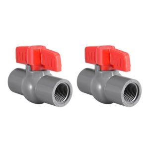 PVC-Ball-Valve-Water-Pipe-Threaded-Ends-1-2_-Inner-Hole-Diameter-Red-Gray-2Pcs